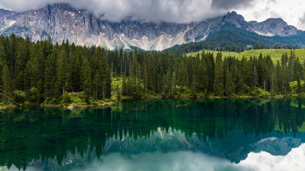 One of most beautiful lake. Majestic Dolomites